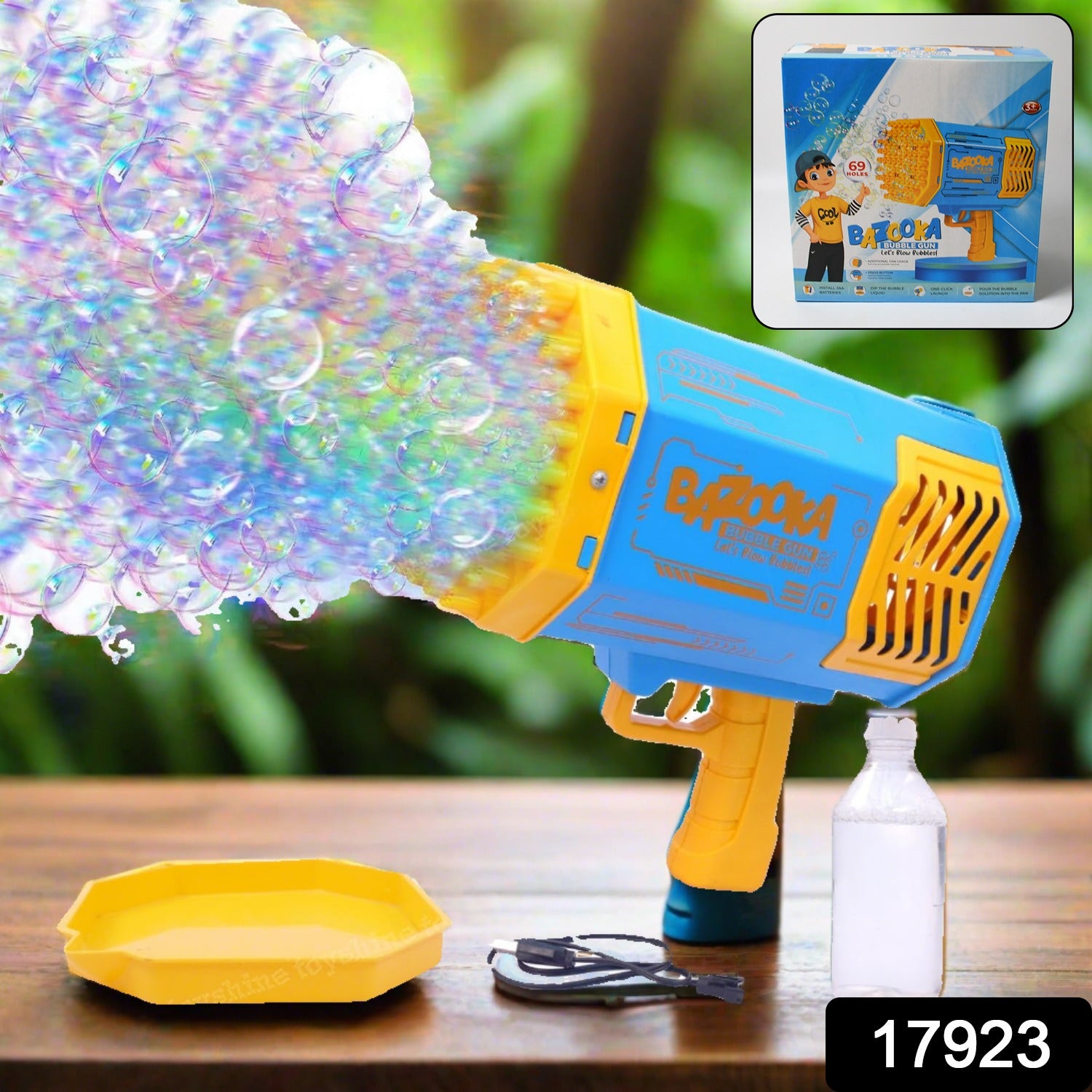 17923 69 Holes Big Rechargeable Powerful Machine Bubble Gun Toys For Kids Adults Bubble Makers Big Rocket Boom Bubble Blower Best Gifts - Springkart 