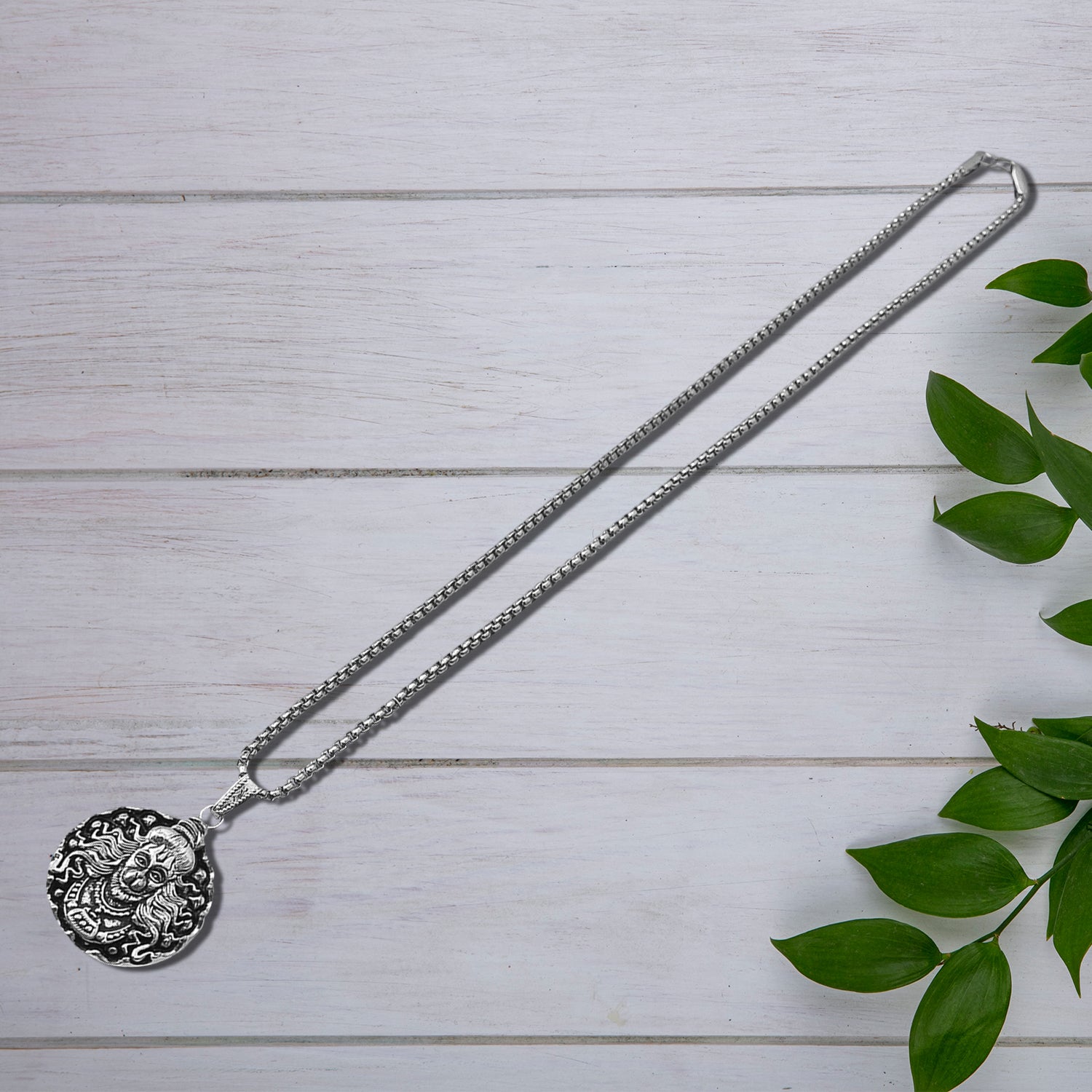 Hanuman Locket With Chain Pendant Necklace Chain (1 Pc) - Springkart 