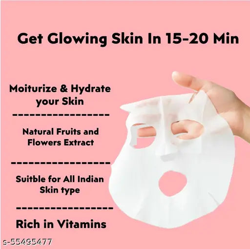 MasKing Beauty face mask pack of Pomegranate, Kiwi, Avocado, Potato & Rice, 100ml (Combo Of 5)