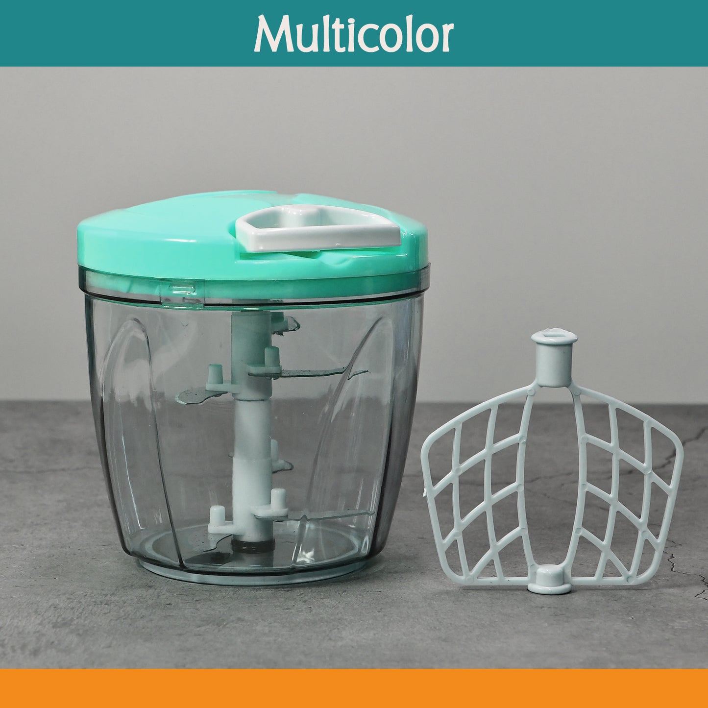 2065 6 Blade 2in1 Manual Food Chopper Compact Powerful Hand Held Vegetable Chopper (1000ml) - Springkart 