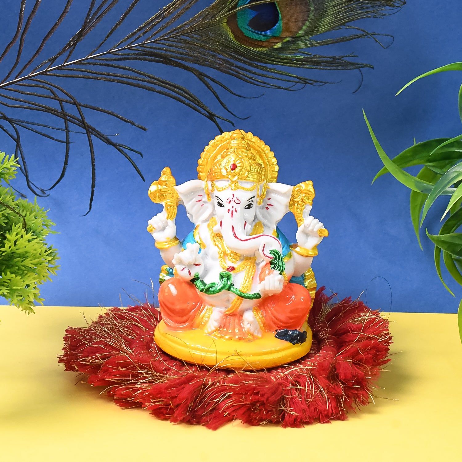Lord Ganesha Idol Ganpati Statue Ganpatii Bappa Showpiece For Gifts (1 Pc) - Springkart 