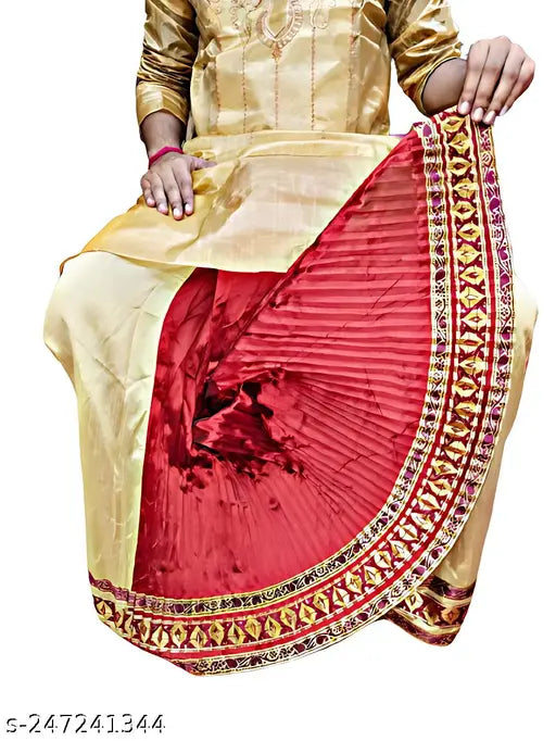 Stylish Bengali Men Dupion Silk Dhoti For Men