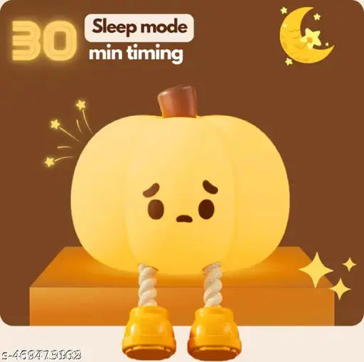 Pumpkin Night Lamp for Kids, Cute LED Light Silicone USB Rechargeable Bedside Touch Lamp