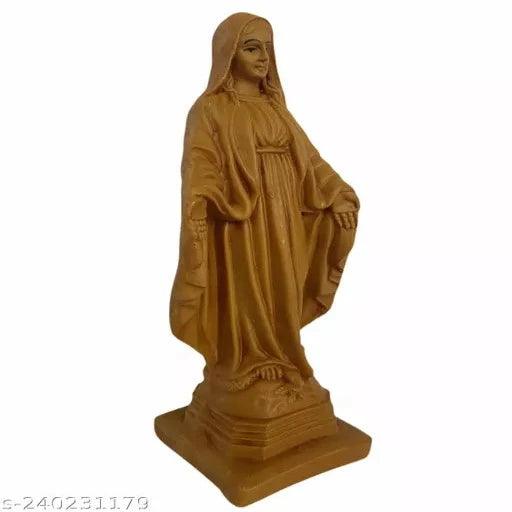 Mother Mary Statue Idol for Living Room - 24cm (Brown) - Springkart 