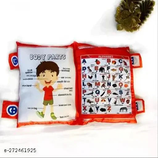 NEW Baby Learning Cushion Soft Pillow Cum Book with English and Hindi for Kids (Multicolour) baby pillow