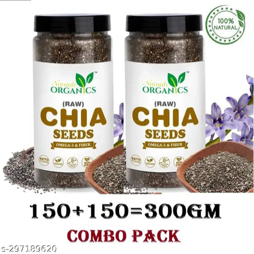 Raw chia seeds for Weight Loss ,High in Calcium Good Source of Omega-3(150+150gm)300GM - Springkart 