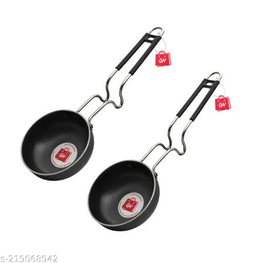 LAZYwindow Essential Iron Tadka Pan/Fry Pan with Steel Handle for Kitchen 12cm Diameter