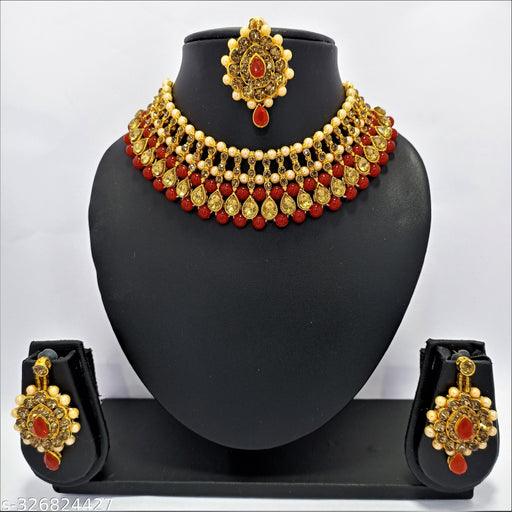 New Fancy Red Colour Neckless for Woman And Girls - Springkart 