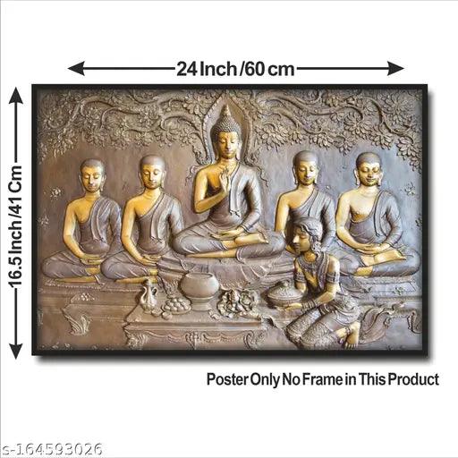 Gautam Buddha Wall Stickers (Size 24x16.5 Inch)