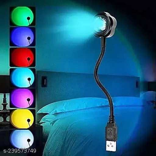 Night Light Lamp Projector, 360 Degree Rotation Usb Night Light (7 Colors + 13 Functional Modes)Pack Of 1