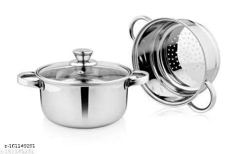 Urban Spoon Stainless Steel Steamer Set With Lid 2 Tier -  - Dia - 20 Cm - 2.5 Liter