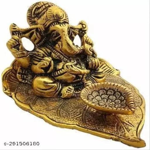 Ganesh On Pipal Leaf One Diya Set For Vastu - Springkart 