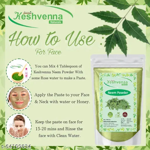 Keshvenna Naturals 100% Natural dry neem leaves powder/neem Powder/(Azadirachta kindica)/neem face pack (50 gm) Masks