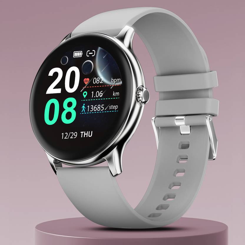 Fire-Boltt Hurricane 33.02mm (1.3) Curved Glass Display with BT Calling, 100+ Sports Modes Smartwatch (Grey Strap, Free Size)