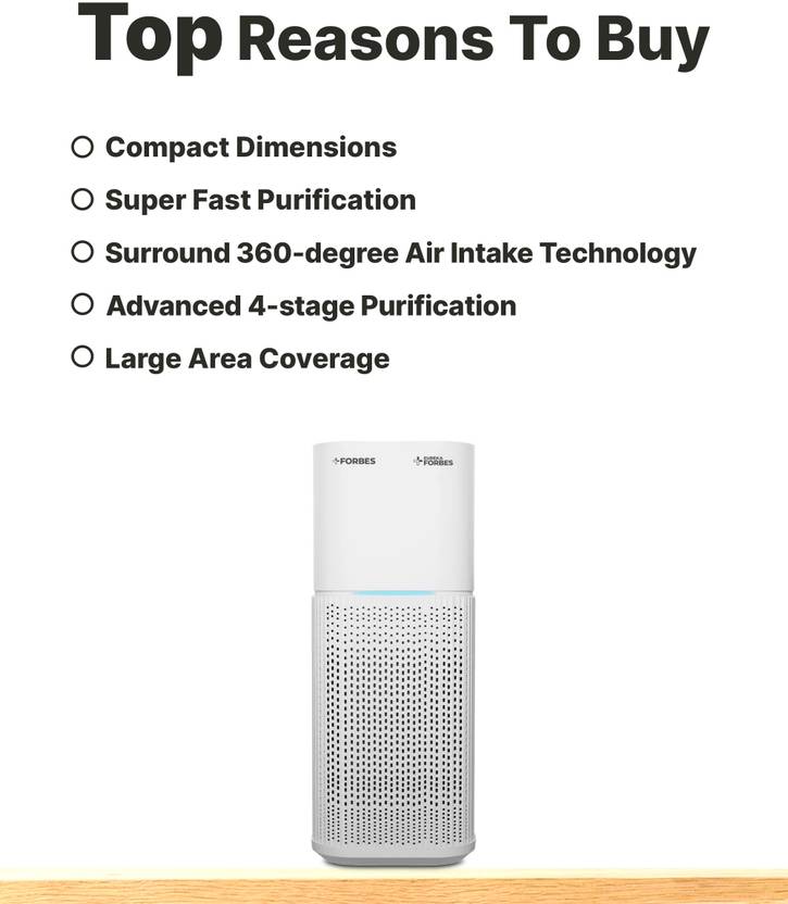 EUREKA FORBES AP 355 4-Stage HEPA & Surround 360° Air Technology Portable Room Air Purifier  (White)