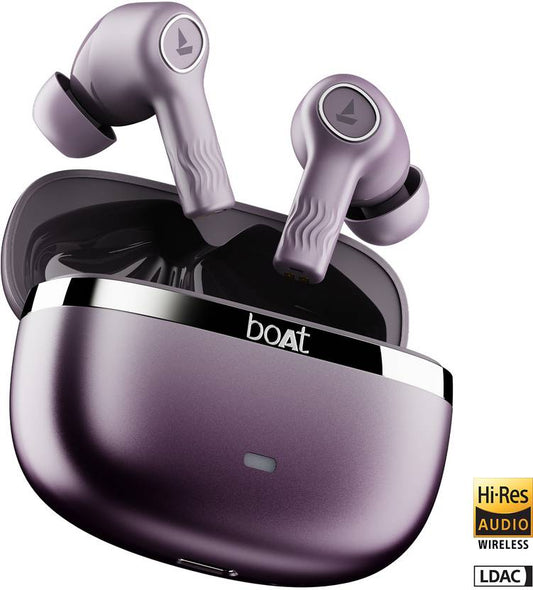 boAt Nirvana ION ANC Pro w/ Hi-Res Audio with LDAC, ANC, 120 HRS Playback, MultiPoint Bluetooth (Rose Quartz, True Wireless)