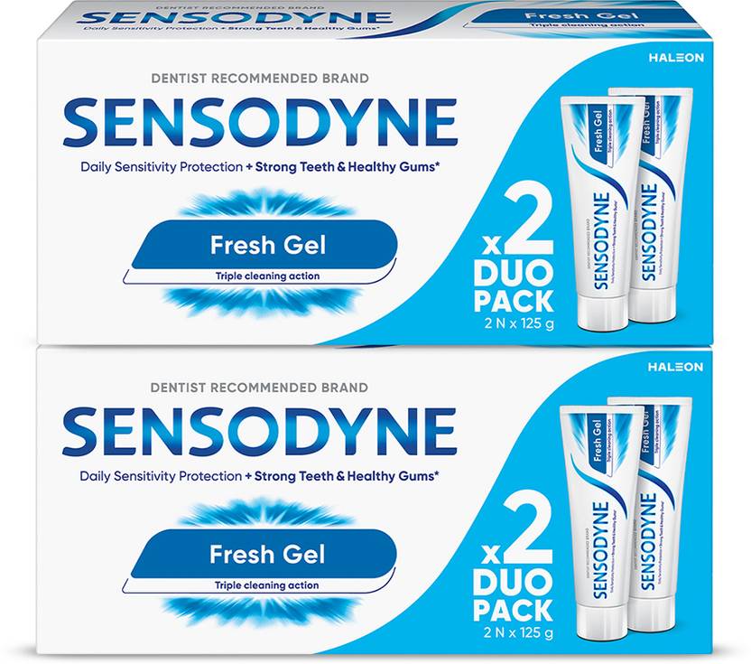 SENSODYNE Fresh Gel Combo| for daily sensitivity protection Toothpaste (500 g, Pack of 4)