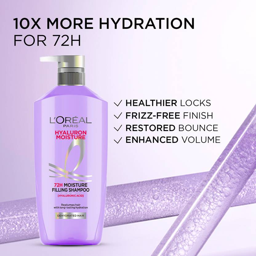 L'Oréal Paris Hyaluron Moisture Hydrating Combo Shampoo, Conditioner, Serum (650ml+175ml+40ml) (3 Items in the set)