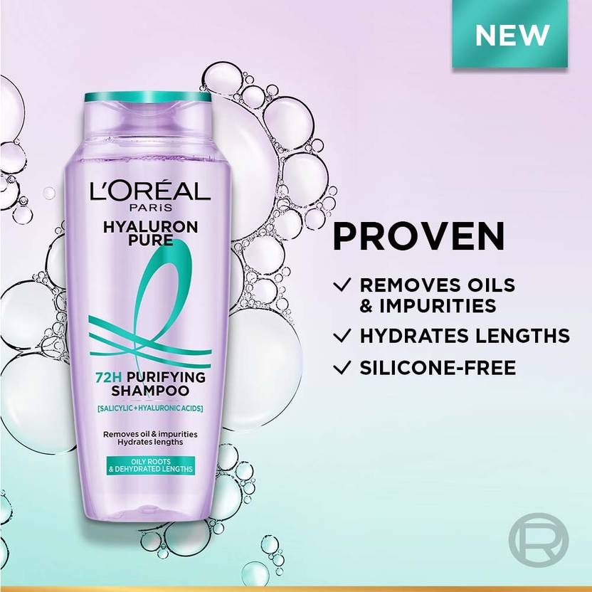 L'Oréal Paris Hyaluron Pure Shampoo & Conditioner Combo For Oily Scalp & Dry Hair 340ml+175ml (2 Items in the set)