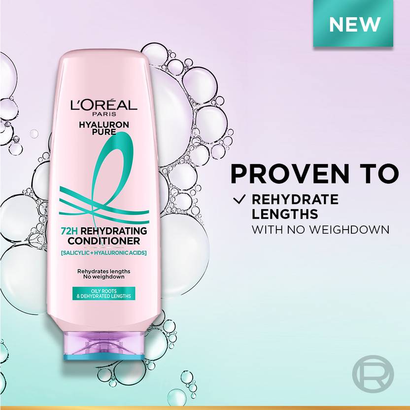 L'Oréal Paris Hyaluron Pure Shampoo & Conditioner Combo For Oily Scalp & Dry Hair 340ml+175ml (2 Items in the set)