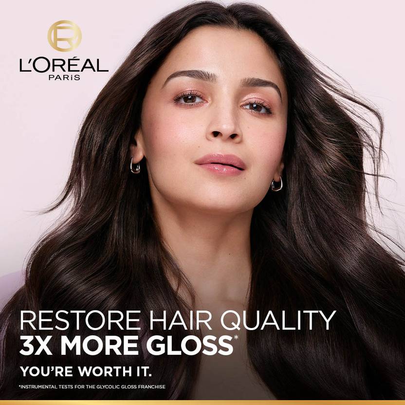 L'Oréal Paris Glycolic Gloss Shampoo, Powered by Glycolic Acid, for Dull Dair, for 3x Shine (200 ml)