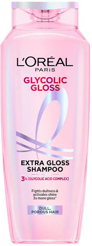 L'Oréal Paris Glycolic Gloss Shampoo, Powered by Glycolic Acid, for Dull Dair, for 3x Shine (200 ml)