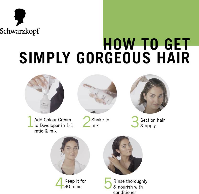 Schwarzkopf Simply Colour Permanent Hair Colour For 100% Grey Coverage - 1.00 Natural Black , Natural black