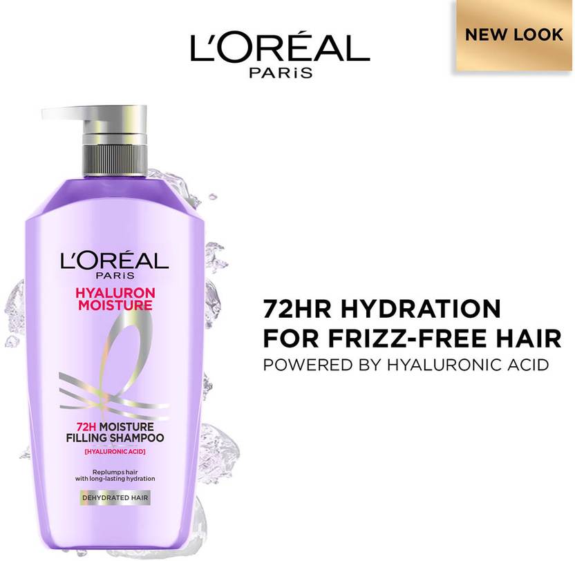 L'Oréal Paris Moisture Shampoo 650ml + Conditioner 175ml Combo for 72HR Hydrated Hair (2 Items in the set)