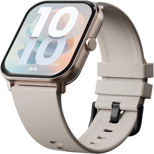 GOBOULT Drift BT Calling HD Display, 140+ Watchface, BT calling, IP68 Smartwatch(Beige Strap, Free Size)