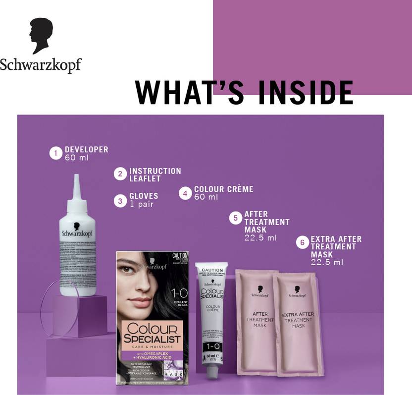 Schwarzkopf Colour Specialist At Home Permanent Hair Colour - 1.0 Opulent Black , 1.0 Opulent Black