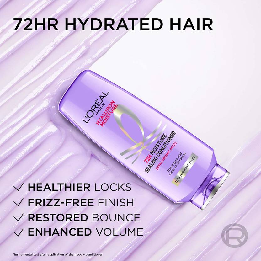 L'Oréal Paris Moisture Shampoo 650ml + Conditioner 175ml Combo for 72HR Hydrated Hair (2 Items in the set)