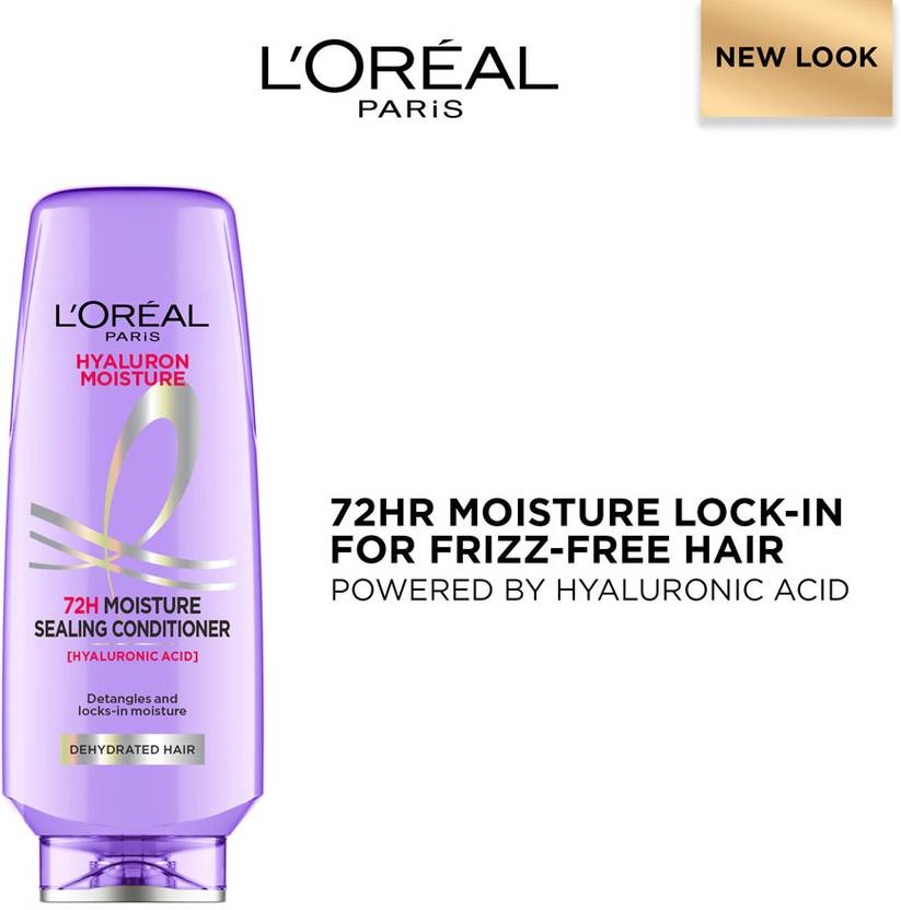 L'Oréal Paris Moisture Shampoo 650ml + Conditioner 175ml Combo for 72HR Hydrated Hair (2 Items in the set)