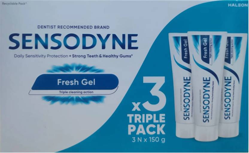 SENSODYNE Fresh Gel Combo for daily sensitive protection Toothpaste (450 g, Pack of 3)