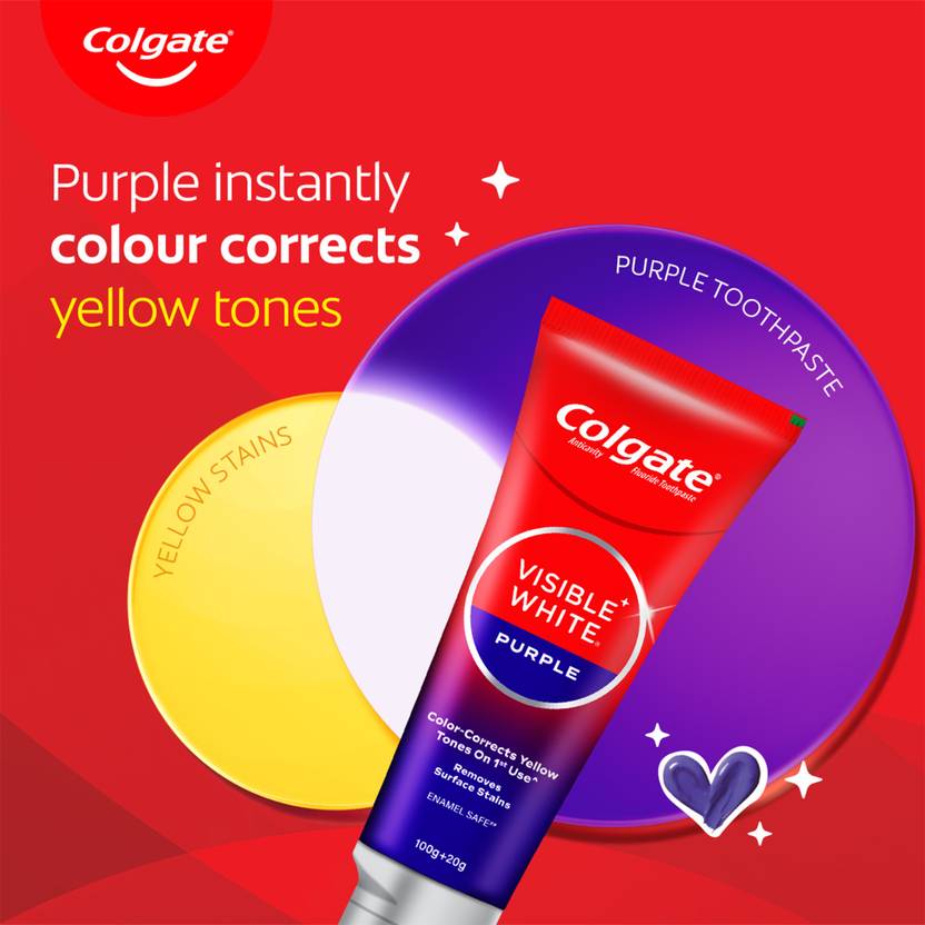 Colgate Visible White Purple Toothpaste Signed Gratitude Journal & Tote Bag Toothpaste (240 g)