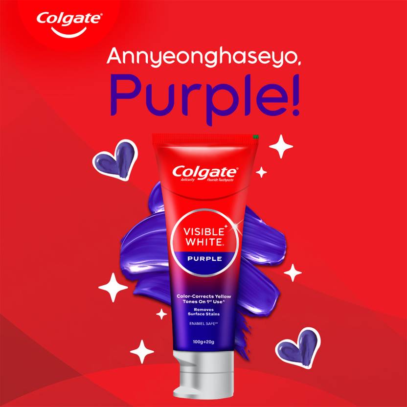 Colgate Visible White Purple Toothpaste Signed Gratitude Journal & Tote Bag Toothpaste (240 g)