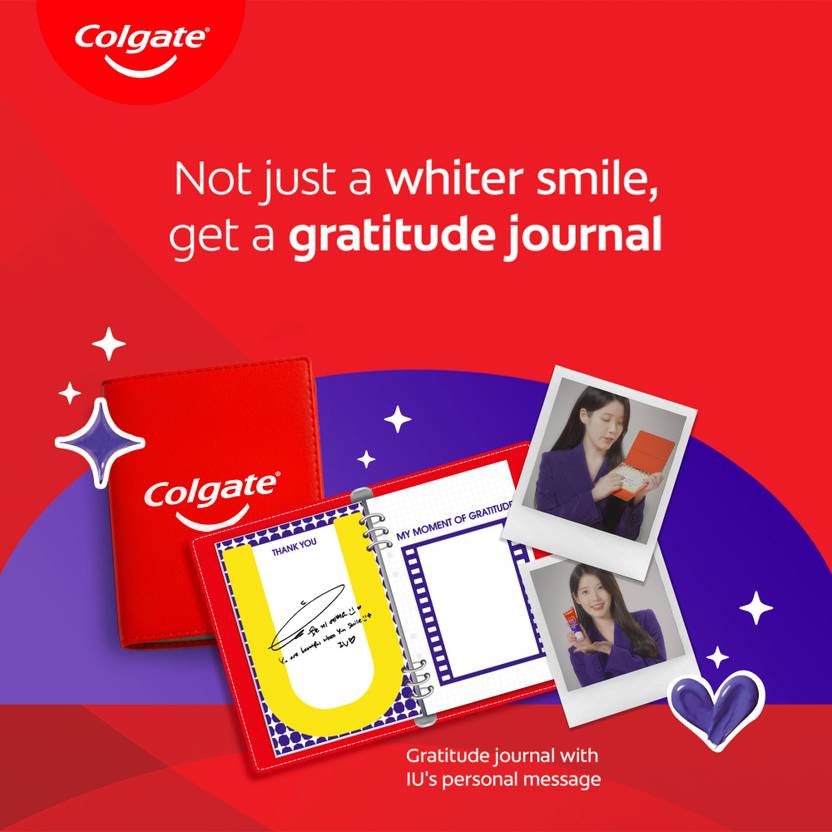 Colgate Visible White Purple Toothpaste Signed Gratitude Journal & Tote Bag Toothpaste (240 g)