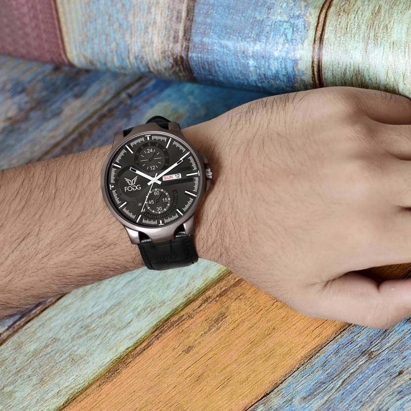 FOGG Day and Date Display Analog Watch  - For Men 1217-Black