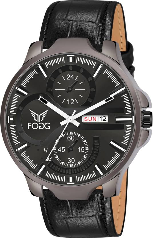 FOGG Day and Date Display Analog Watch  - For Men 1217-Black