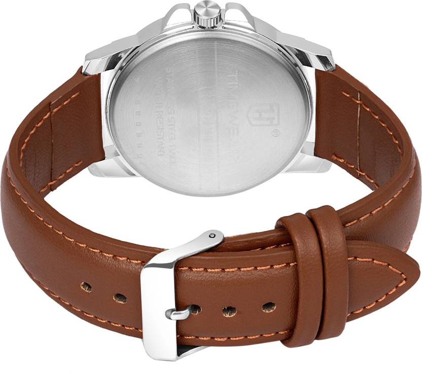 TIMEWEAR TIMEWEAR New Track Number Dial, Day & Date, Brown Leather Strap Analog Watch  - For Men 305WDTG