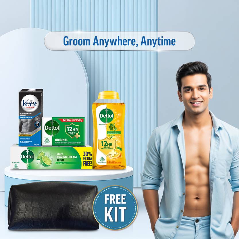 Dettol Ultimate Multipurpose Grooming & Shower Kit Men (6 Items in the set)
