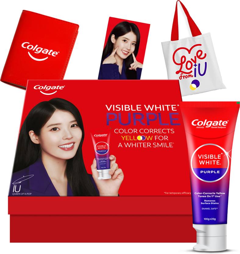Colgate Visible White Purple Toothpaste Signed Gratitude Journal & Tote Bag Toothpaste (240 g)