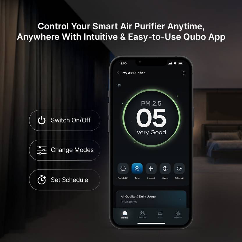 Qubo R250 Room Air Purifier  (Black)