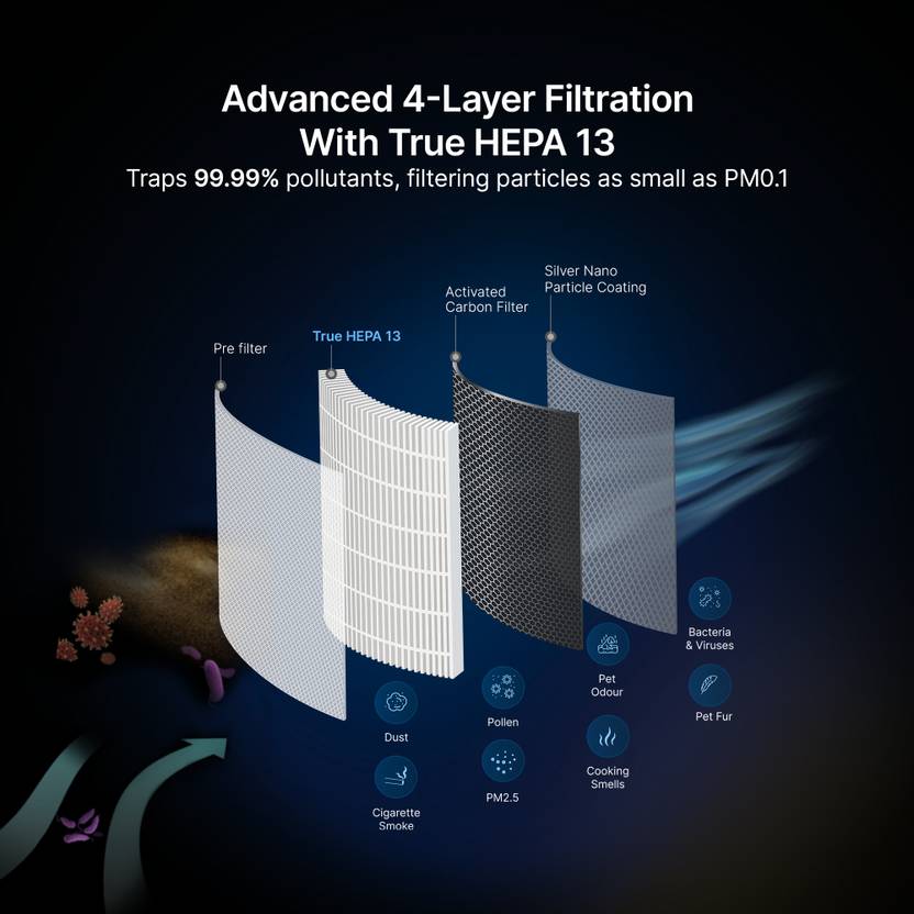 Qubo R250 Room Air Purifier  (Black)