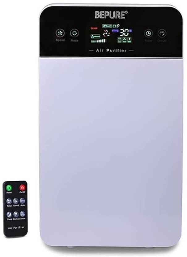 BePURE B1 4 Stage HEPA Filtration 500 sq.ft Coverage Remote control based Room Air Purifier  (Light Grey)