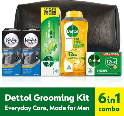Dettol Ultimate Multipurpose Grooming & Shower Kit Men (6 Items in the set)