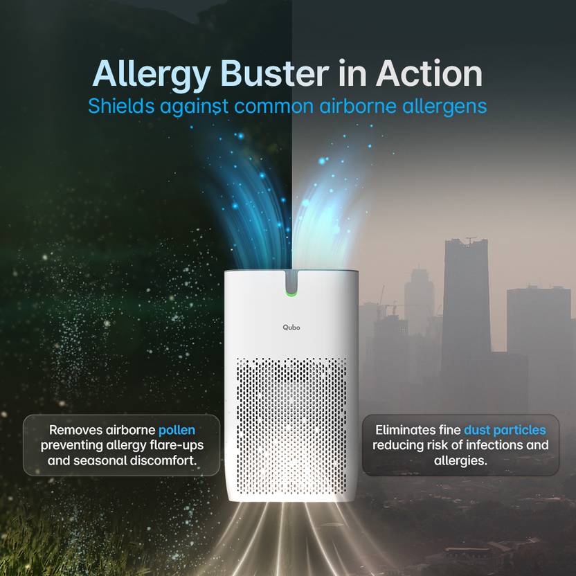 Qubo Smart Air Purifier Q400 | 400 Sqft | HEPA 13 | App & Voice Control Room Air Purifier  (White)