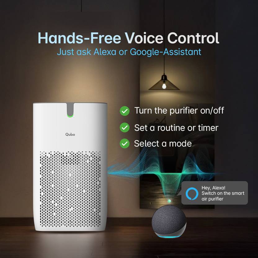 Qubo Smart Air Purifier Q400 | 400 Sqft | HEPA 13 | App & Voice Control Room Air Purifier  (White)