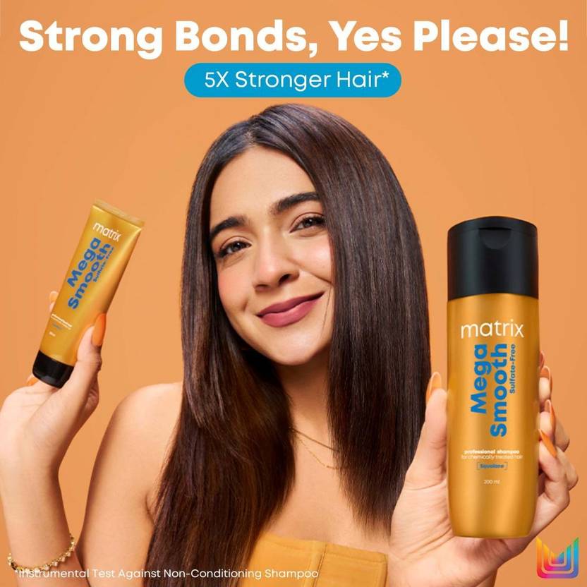 MATRIX Mega Smooth Sulfate-Free combo,Professional shampoo+conditioner+FREE mini Mask (3 Items in the set)