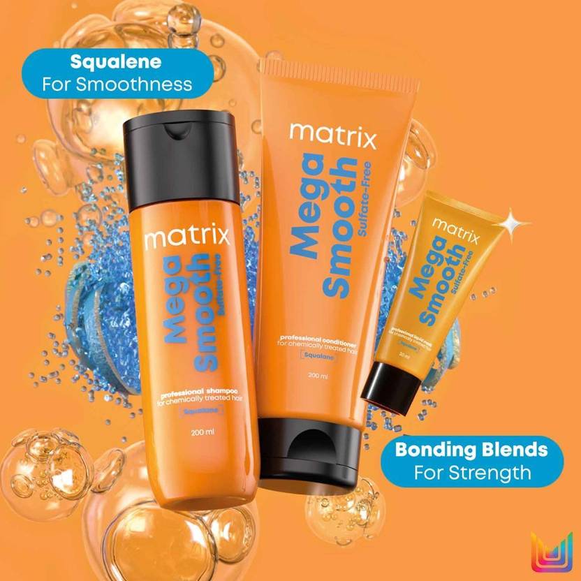 MATRIX Mega Smooth Sulfate-Free combo,Professional shampoo+conditioner+FREE mini Mask (3 Items in the set)