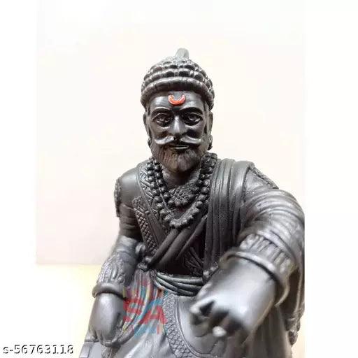 Chhatrapati Shivaji Maharaj The Legand of Maharashtra Statue MAT Finish (Black, 3.1 Inch) Idols & Figurines - Springkart 